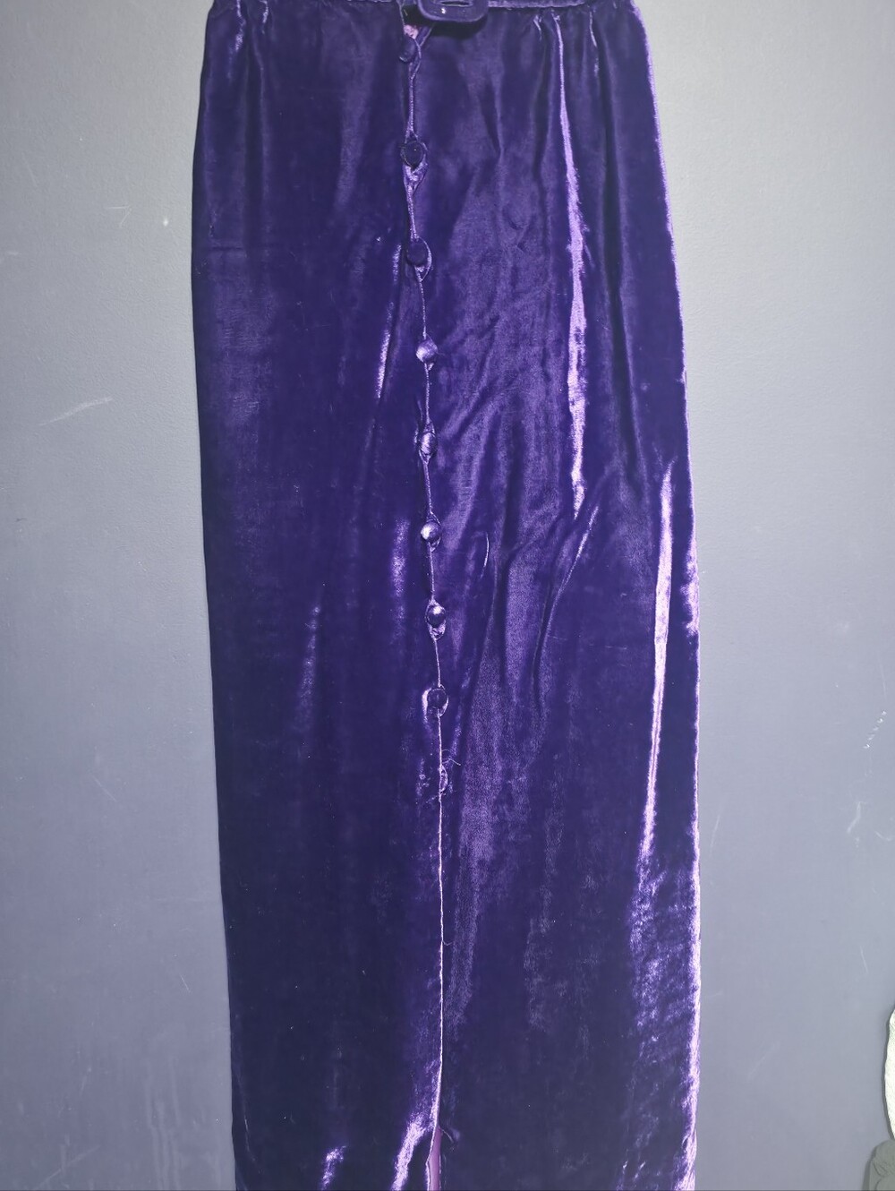 70s Velvet Maxi Skirt Vintage Purple gothic - Picture 6 of 6